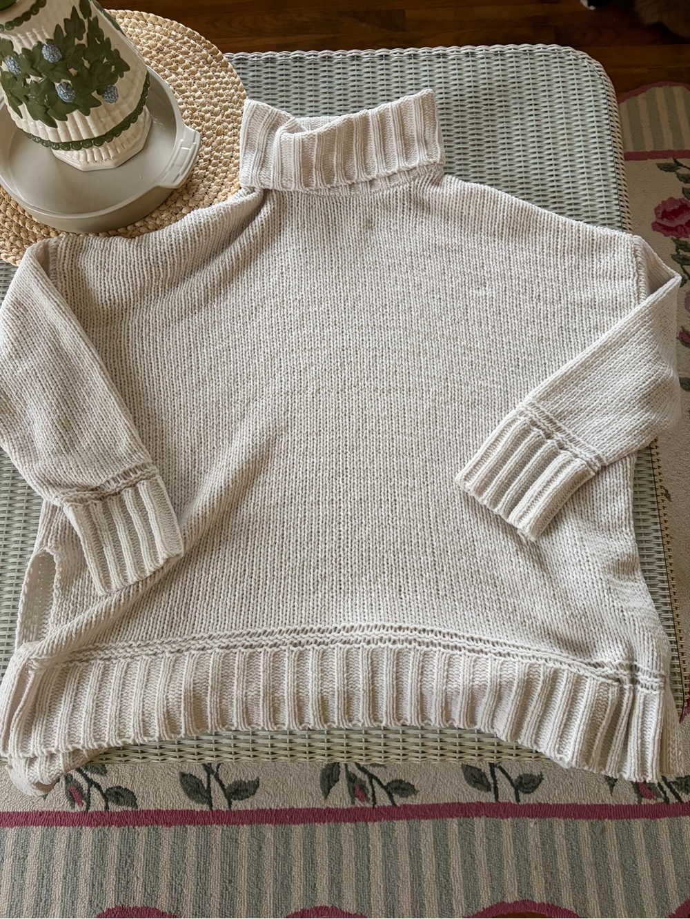 aerie Cream Turtleneck Sweater